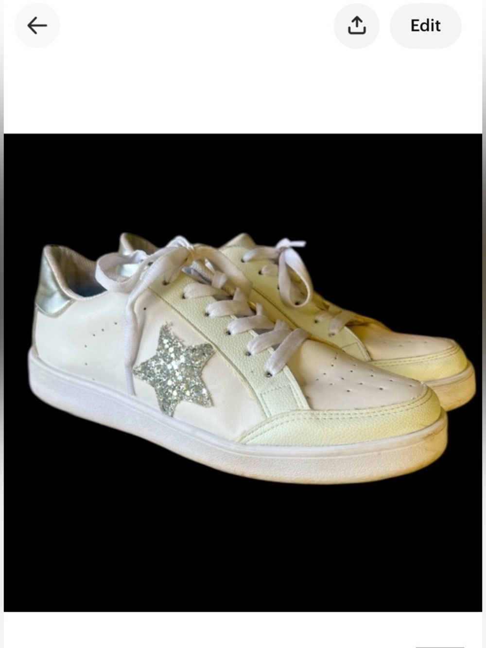Michael Kors, ladies white and silver sneaker excellent condition size 10